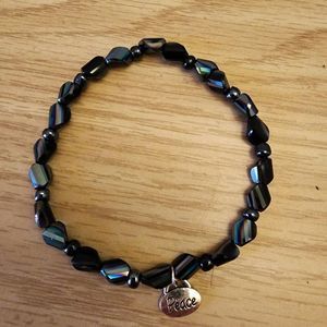 Beaded Bracelet with "Peace" Charm